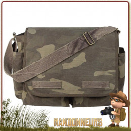 Sac Besace Vintage Classic Messenger Woodland Camo Rothco