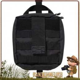 Pochette Tactique EDC Noire 101 Inc compatible molle pour kit survie