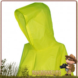 Poncho Vinyle Randonnée NEON GREEN Rothco couleur vive repérable sous la pluie brouillard