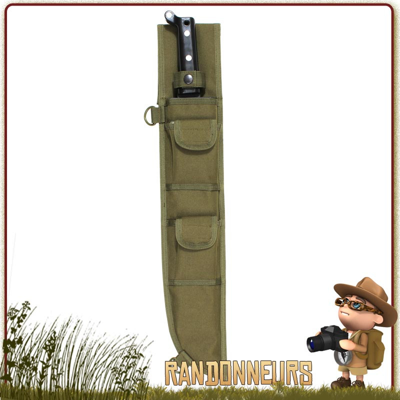 étui en Polyester 600D haute résistance, avec système d'attache MOLLE, permet de ranger une machette bushcraft