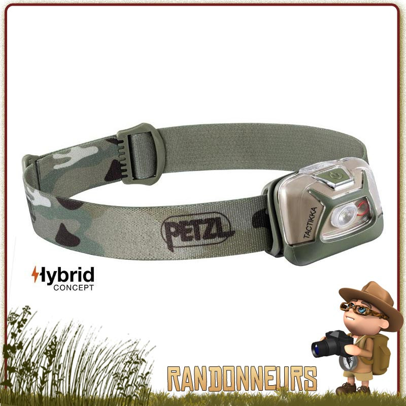 Lampe Frontale forte PETZL Tactikka Camo camouflage chasse militaire