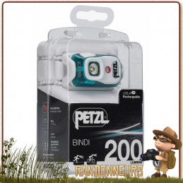 Lampe Frontale PETZL Bindi Noire rechargeable ultra légère