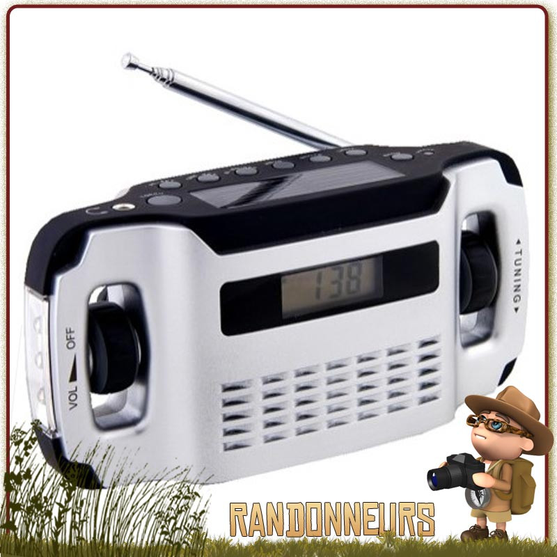 Radio 5 en 1 Solaire Dynamo PANTHER Power Plus camping bivouac léger