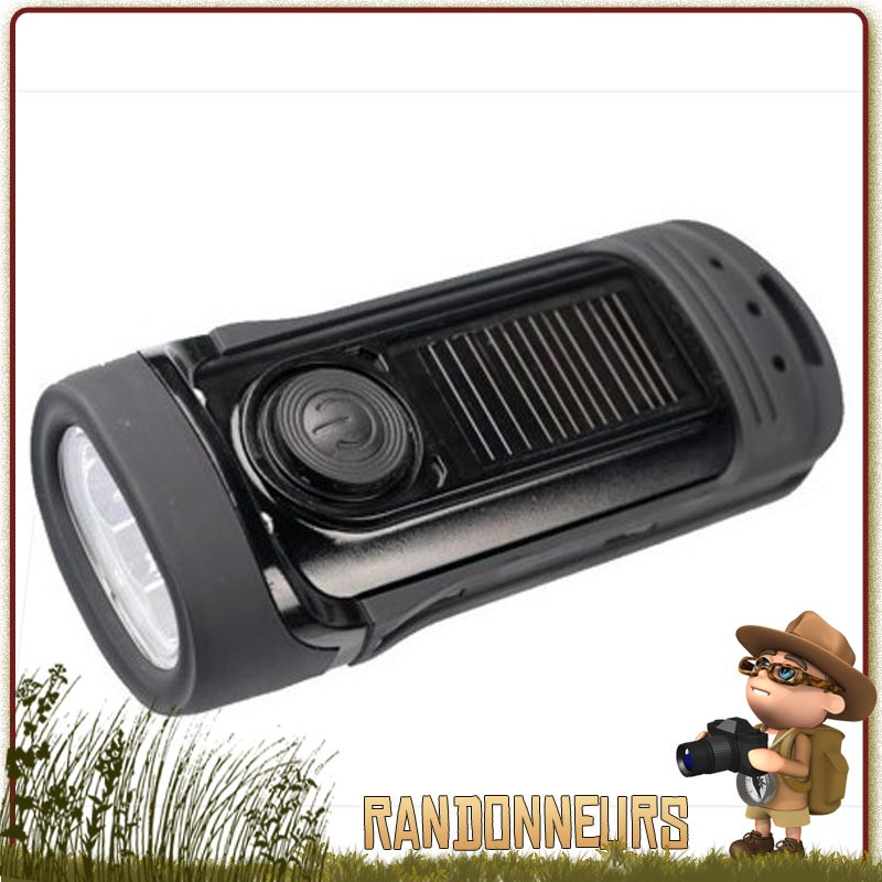 Lampe Torche étanche Dynamo et Solaire BARRACUDA Power Plus randonnée