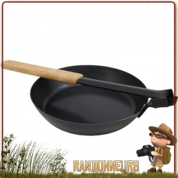 Poele à Frire Acier au carbone 24 cm Muurikka anti adhesive de cuisson feu de bois bivouac bushcraft