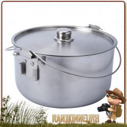 Tribal Pot 10L Inox Origins Outdoor la cuisson famille sur feu de bois camp bivouac bushcraft