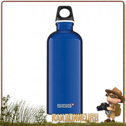 Gourde trekking Aluminium TRAVELLER 1 Litre SIGG BLEUE pour randonner léger sans bpa