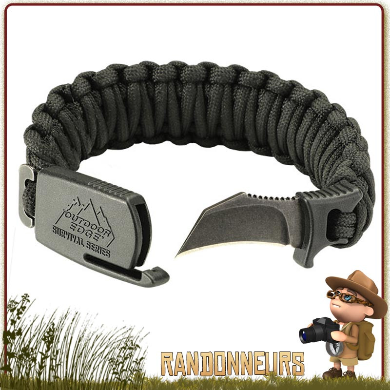 Bracelet Paracorde de Survie ParaClaw Outdoor Edge avec couteau survie