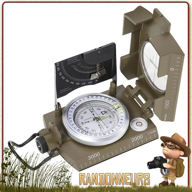 Boussole militaire avec Inclinometre Herbertz randonnée trekking