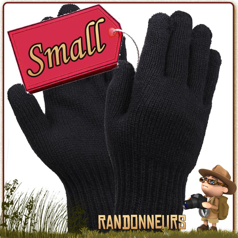 Paire de Gants militaire en Laine Noir Rothco - Taille SMALL