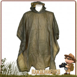 Poncho Vert Armée Léger Fostex contre la pluie pour la randonnée, le trek, et le bushcraft.