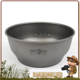 Bol Inox 19 cm avec couvercle Origin Outdoor de camping lave vaisselle