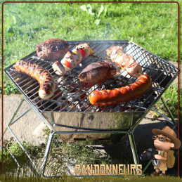 1pc Barbecue À Charbon De Bois, Barbecue Portable, Barbecue Pliable, Petit  Barbecue Pliable, Outils De Barbecue En Plein Air Pour Le Camping, La Rando