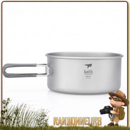 Popote Titane 125 cl Pot avec poele Keith bivouac leger