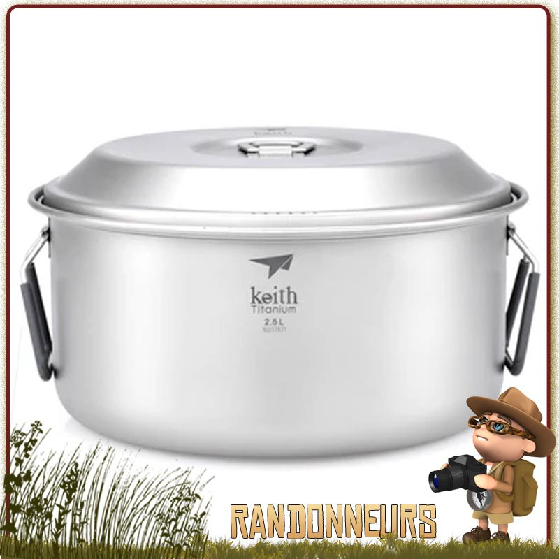 Faitout Titane 250 cl Keith casserole bivouac ultra legere en metal titane