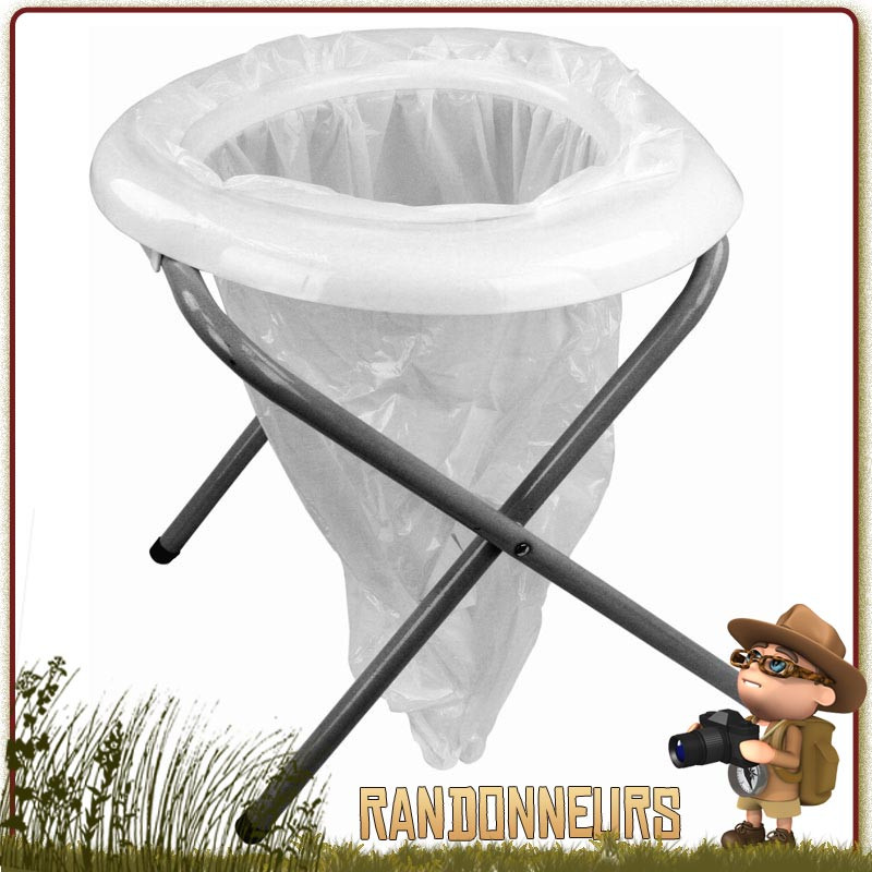 Toilette de Camping Portable pour Enfant Adulte,Siège de Toilette Extérieur  Pliant Solide Poubelle