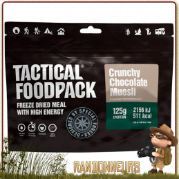Muesli Croquant au Chocolat Tactical Foodpack sachet lyophilise pour randonner leger