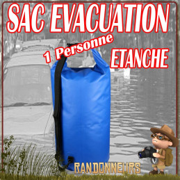 Sac Evacuation Etanche 72h00 pour 1 Personne survie catastrophe climatique en situation d\'urgence