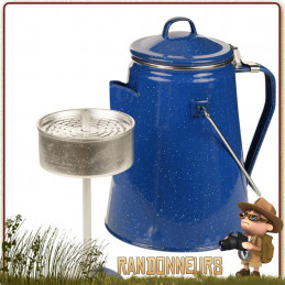 Assiette de camping émail bleu