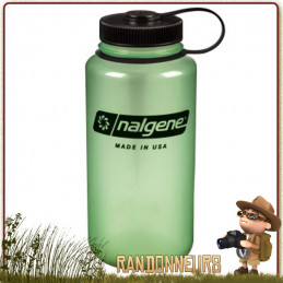 Gourde Nalgene Grande Ouverture 1L WM Glow phosphorescente de randonnée survie