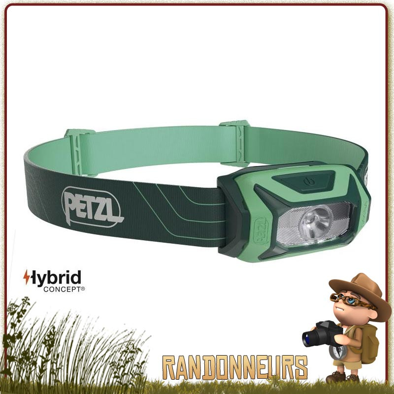 Lampe frontale puissante PETZL Tikkina verte pour randonner