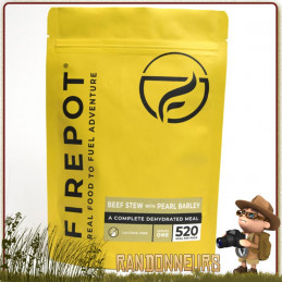 meilleur sachet repas lyophilise Ragout de Boeuf avec orge perlée Firepot