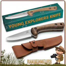 Couteau Bushcraft Pour Enfant Beavercraft BSHKID lame acier carbone