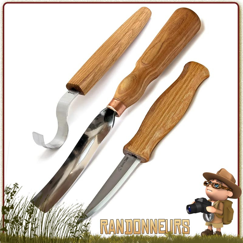 Kit Complet Outils à Sculpter S14 Beavercraft manche chêne