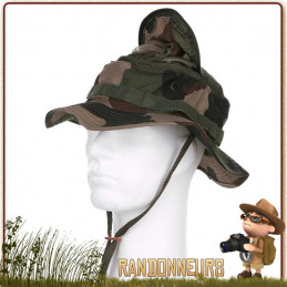 Chapeau armee de brousse CAMO avec moustiquaire Fostex