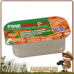 gel éthanol Fire Dragon BCB sachet 18 tablettes 27 g avec opercule allume feu bushcraft combustible réchaud randonnée éthanol