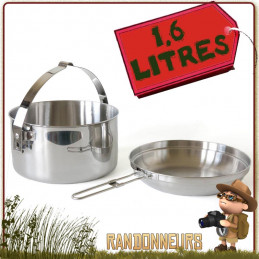 popote acier Inox 1.6 litre Tatonka avec casserole avec anse robuste, et un couvercle bivouac bushcraft camping