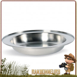 Stock Bureau - IBILI Assiette Camping Haute avec Anneau INOX 22 cm