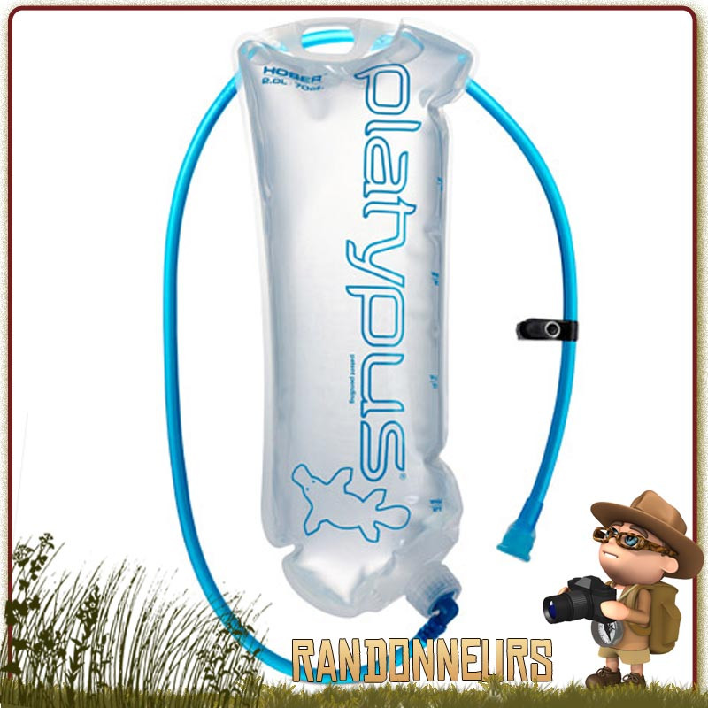 sac hydratation HOSER 2 Litres Platypus hydratation ultra-léger s'intègre dans poche sac à dos randonnée légère