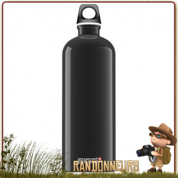 Gourde de randonnée aluminium, la bouteille alu TRAVELLER 1 Litre SIGG robuste et légère sans bisphenol A BPA