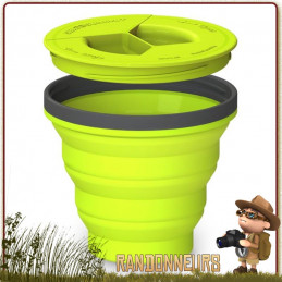 Lazymi Grand Ensemble de Vaisselle Camping - 950ML Bol Pliable en Silicone,  300ML Tasse de Voyage Pliant avec Couvercle et Couverts Portable pour