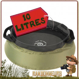 Bassine souple étanche, ultra légère, de 10 Litres Sea To Summit. Repliable dans sa housse idéale au camping comme trek