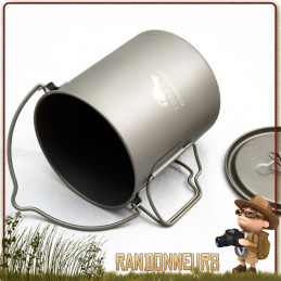Pot en Titane avec poignées 750 ml TOAKS équipé de anses pour la randonnée ultra light et bivouac léger