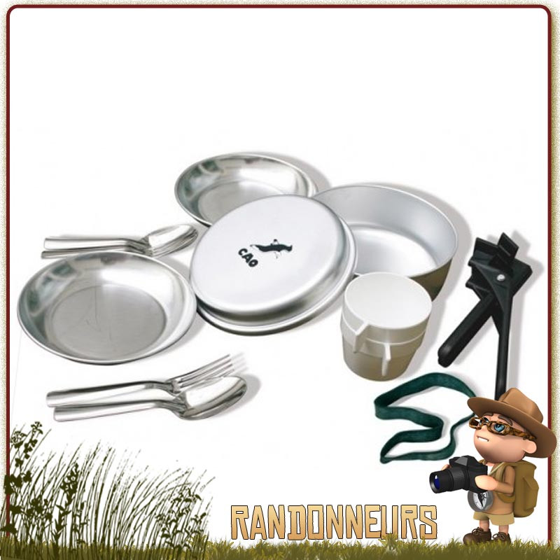 Popote bushcraft acier Inox ALPINE 4 Pot Set MSR bivouac randonnée