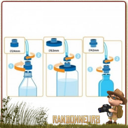 Pipette Tube CONVERTUBE Source pour transformer gourdes et bouteilles en système d'hydratation avec tube et pipette