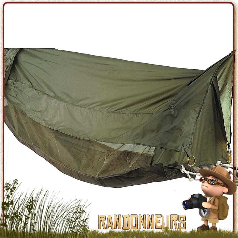 SKL Portable Haute Résistance Parachute Hamac avec Moustiquaire en Tissu pour Camping Voyage Vert Militaire 