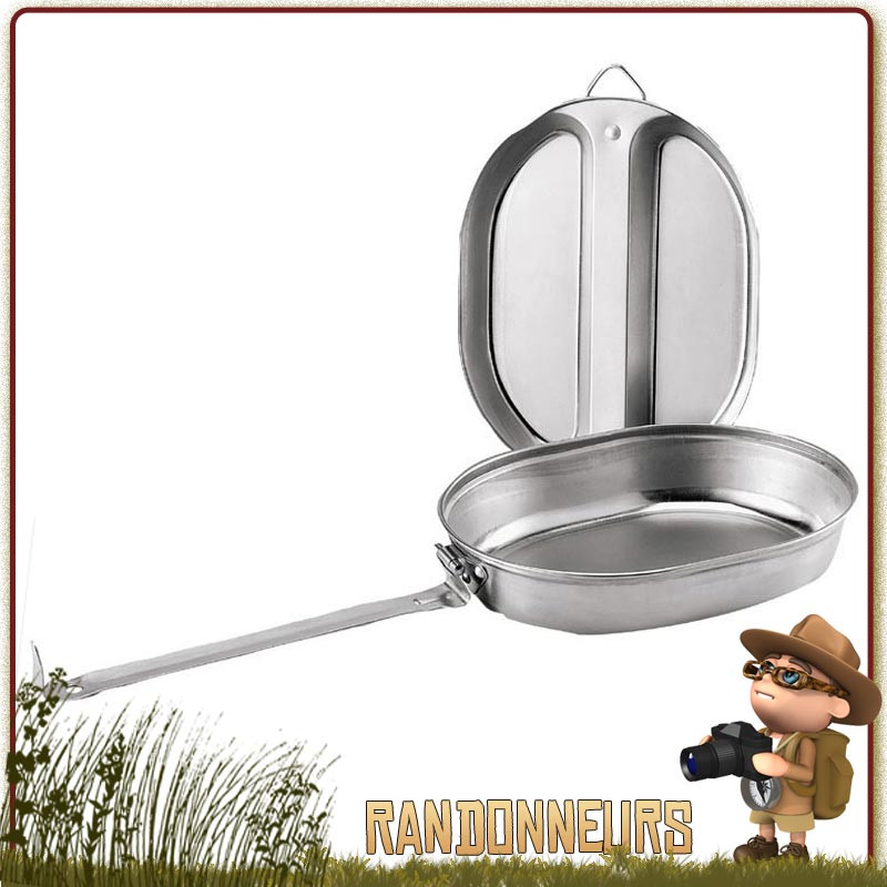 Couvert 4 pièces emboitable en inox, pour le camping, le bivouac