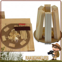 Lot de 3 allume feu cire naturel laine de bois survie randonnée bushcraft  trek