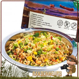 repas lyophilisé végan trek'n eat pour randonner Riz Cajun Jambalaya aux Légumes