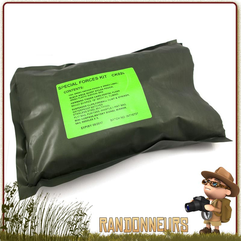 Kit de Survie militaire complet FORCES SPECIALES BCB pilotes de chasse