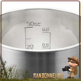 Pot inox 90 cl Solo Stove couvercle passoire. durable, le Pot 900 permet d'intégrer à l'intérieur le réchaud bois Solo Stove