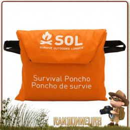 poncho de survie extrême de SOL est un poncho de protection isothermique contre les éléments (froid, vent, pluie)