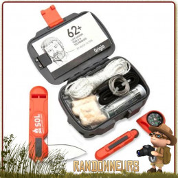 Kit de survie complet Survival Tool Kit de SOL Origin, matériel pour la survie nature, rangés dans une boite plastique