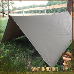 tarp bushcraft militaire étanche bâche polyester ripstop highlander, bâche tarp de bivouac survie léger pas cher