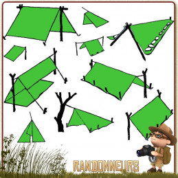 Bache Tarp Plastique 240 par 180 Highlander abri bushcraft survie