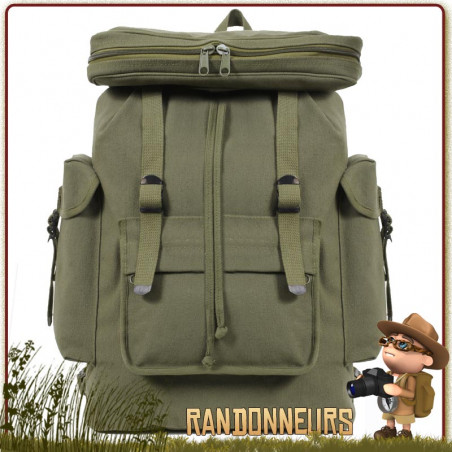 Sac Dos Vintage Militaire VERT OLIVE Rothco pour randonn e bushcraft